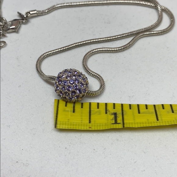 SALE! Monet silver tone chain with crystal bead. - Picture 6 of 7